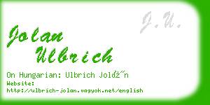 jolan ulbrich business card